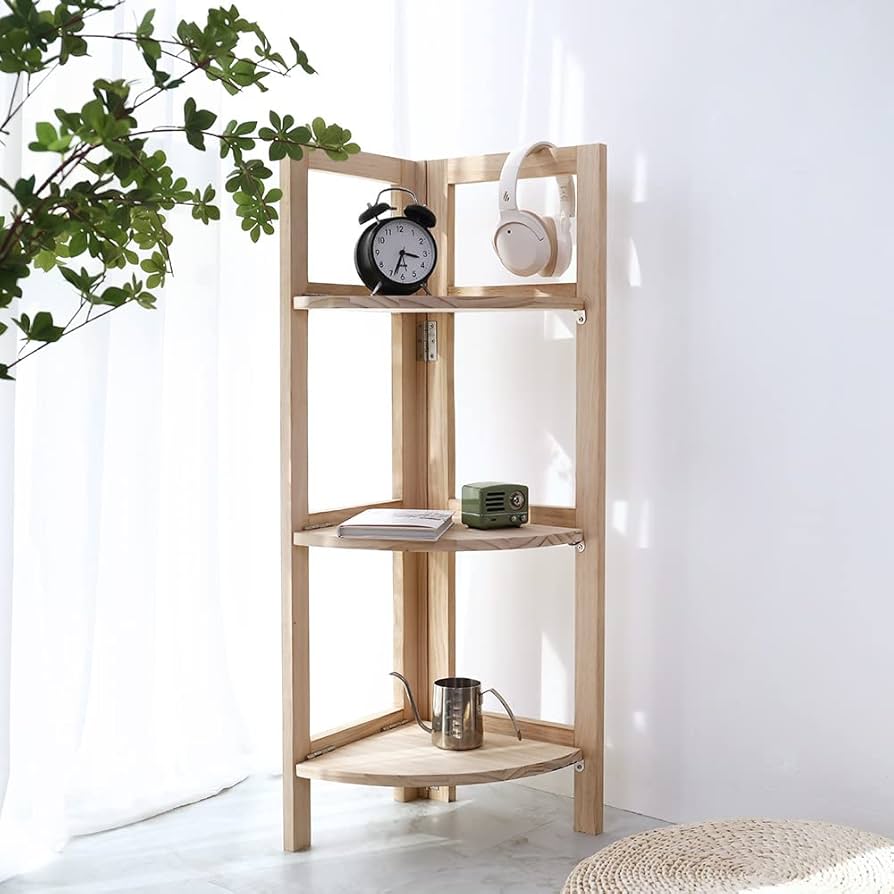 フランスアンティーク　木製コーナーシェルフ　折りたたみ式 フランスアンティーク 木製コーナーシェルフ 折りたたみ式